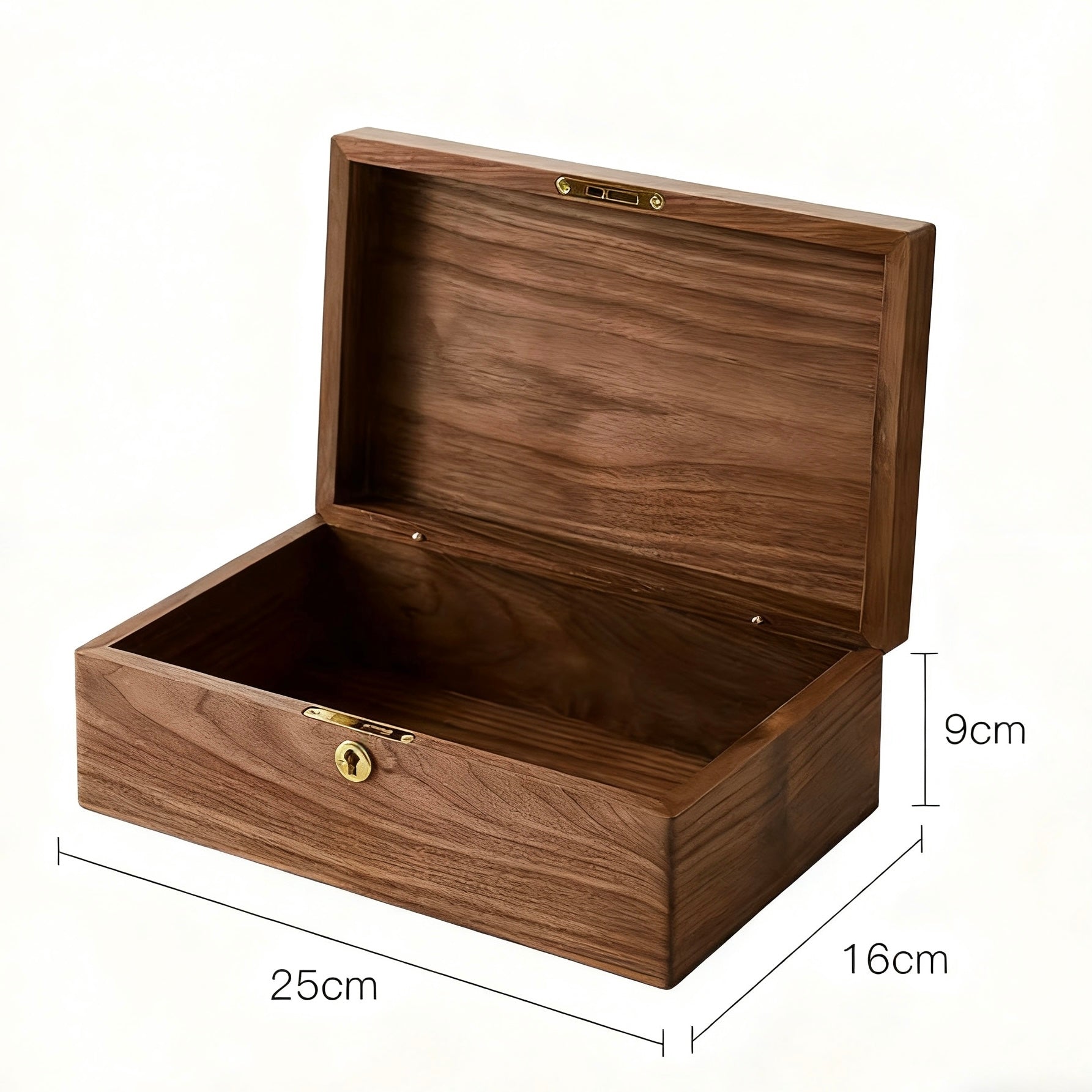 Velora Minimalist Walnut Jewelry Organizer Box with Lock