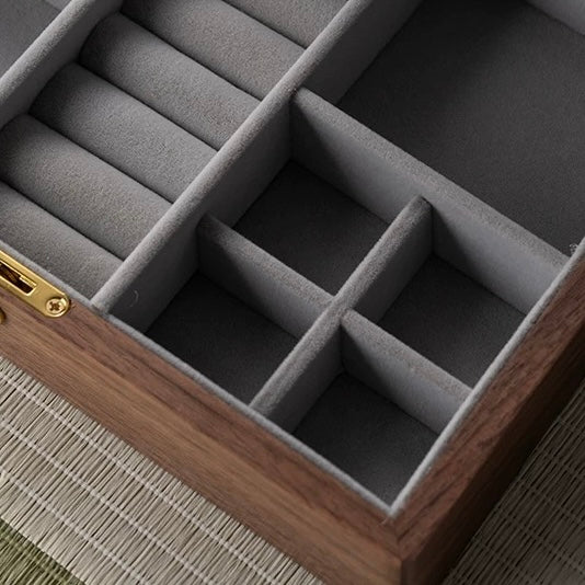 Artistic Painted Lockable Walnut Jewelry Box