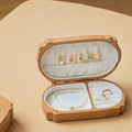 Spotted Cat Walnut Jewelry Organizer Box