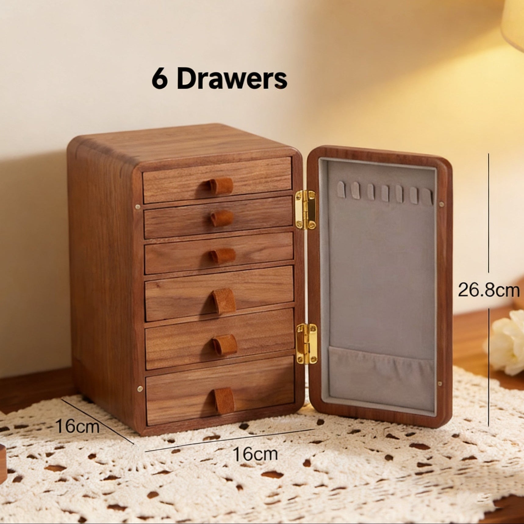 Prestige Walnut Jewelry Organizer Chest