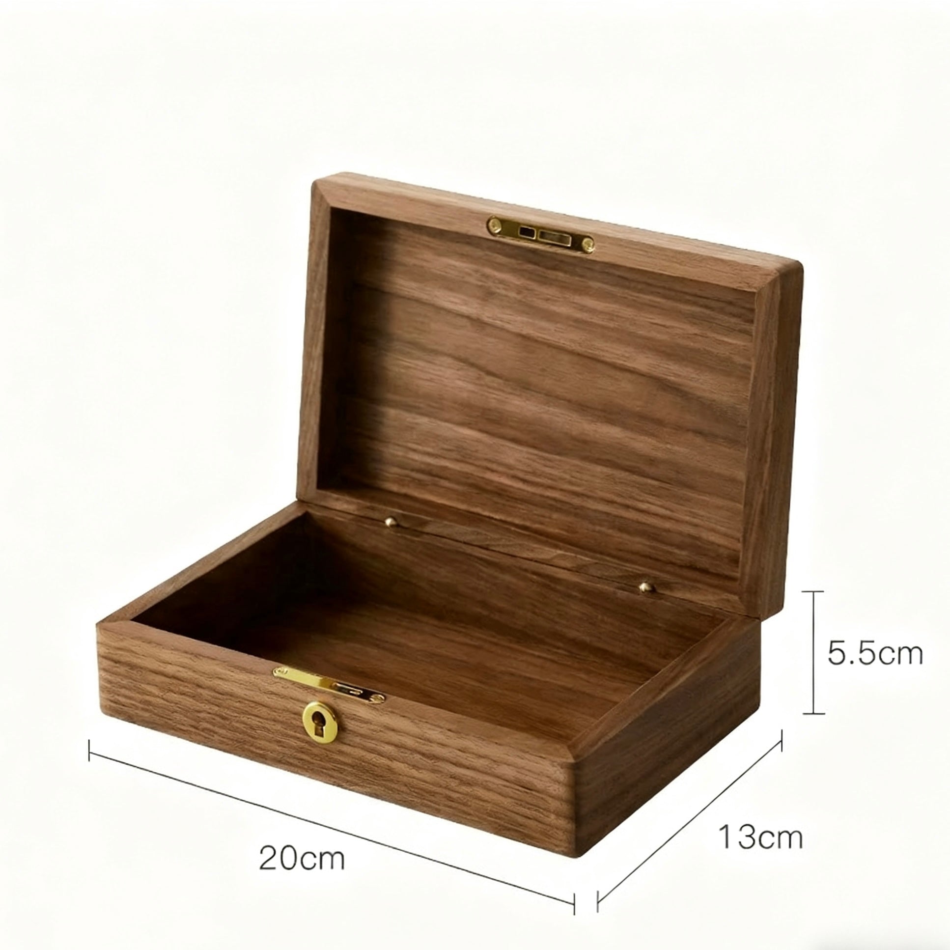 Velora Minimalist Walnut Jewelry Organizer Box with Lock