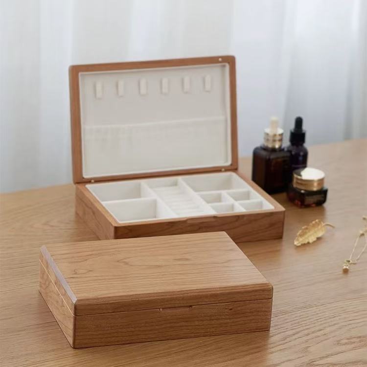 Amare Minimalist Walnut Jewelry Box with Lock