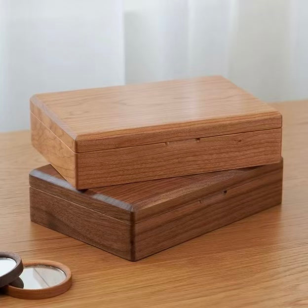 Amare Minimalist Walnut Jewelry Box with Lock