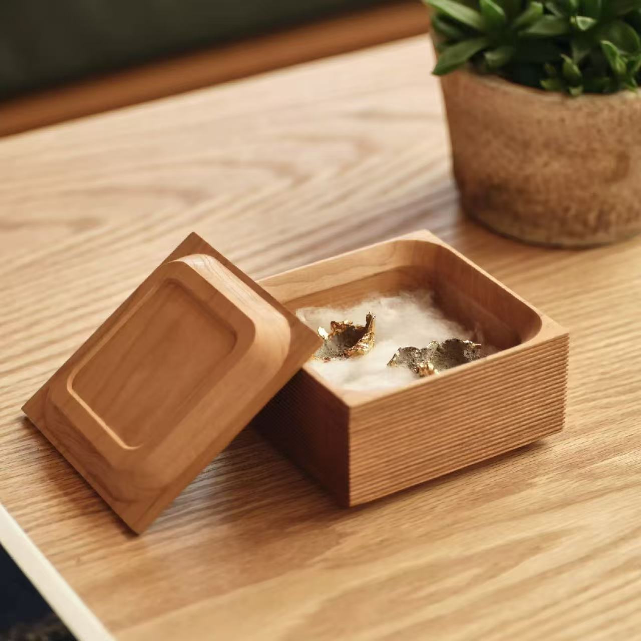 Linea Minimalist Desktop Wooden Storage Box