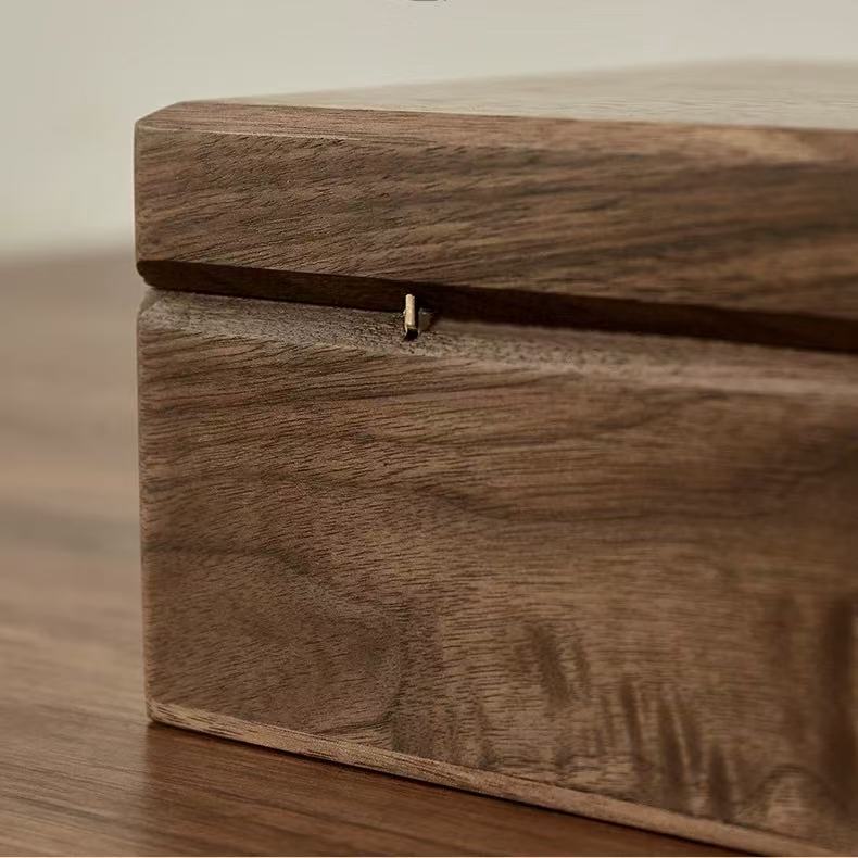 Velora Minimalist Walnut Jewelry Organizer Box with Lock