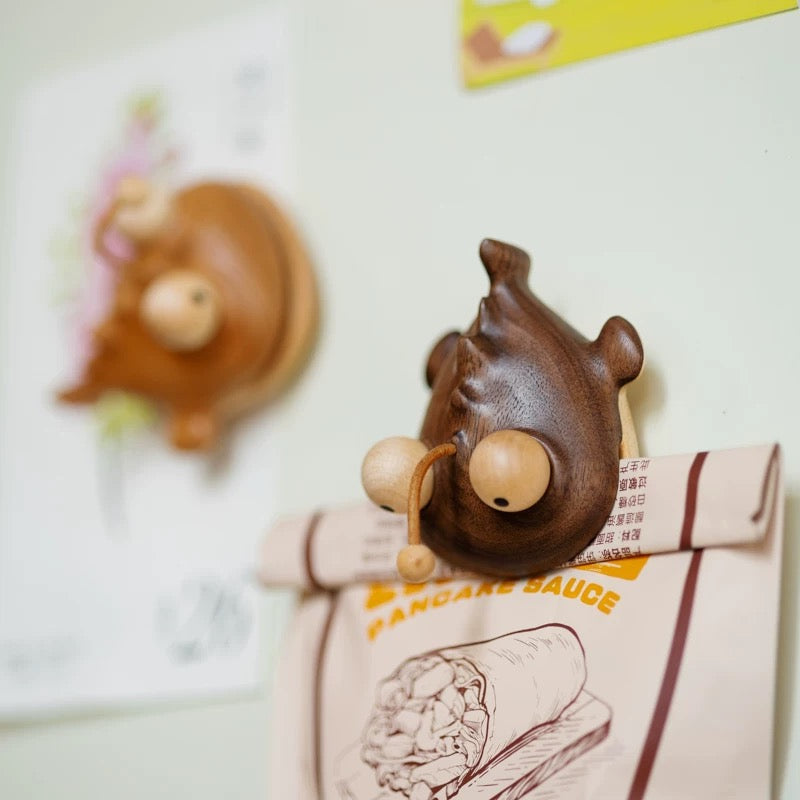 Anglerfish Walnut Snack Clip & Fridge Magnet