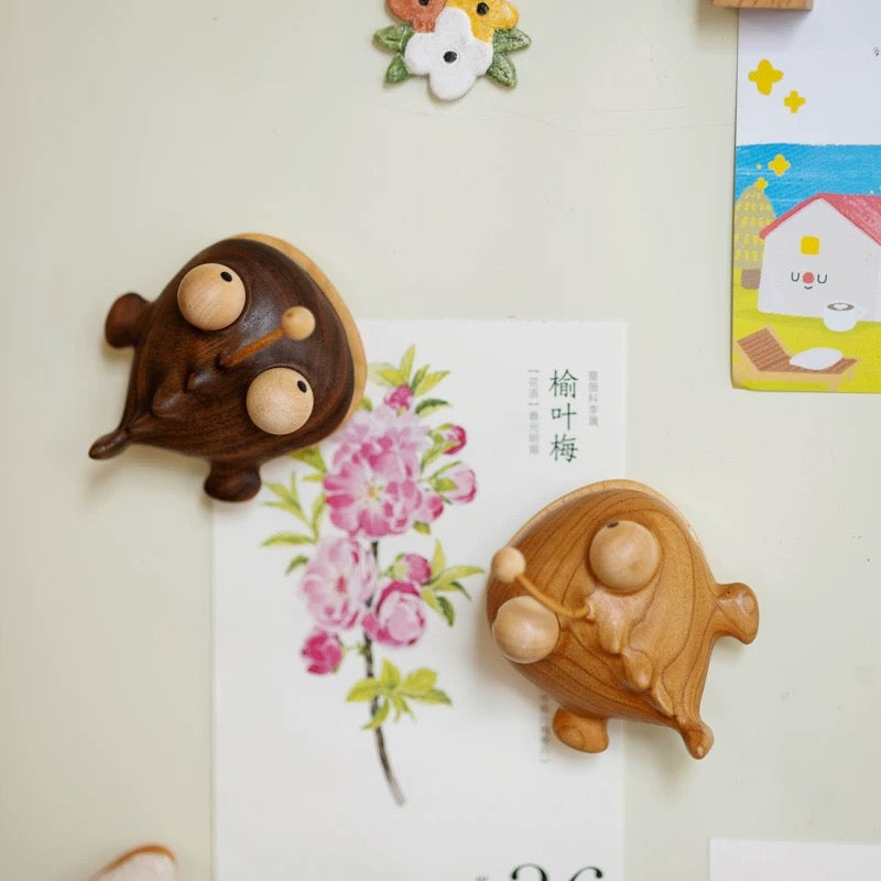 Anglerfish Walnut Snack Clip & Fridge Magnet
