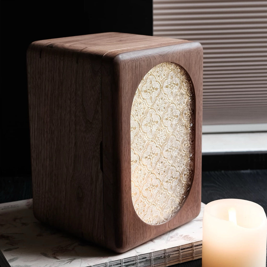 Artora Black Walnut Jewelry Box with Decorative Front Panel