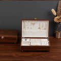 Aurelin Solid Walnut Double-Layer Jewelry Box