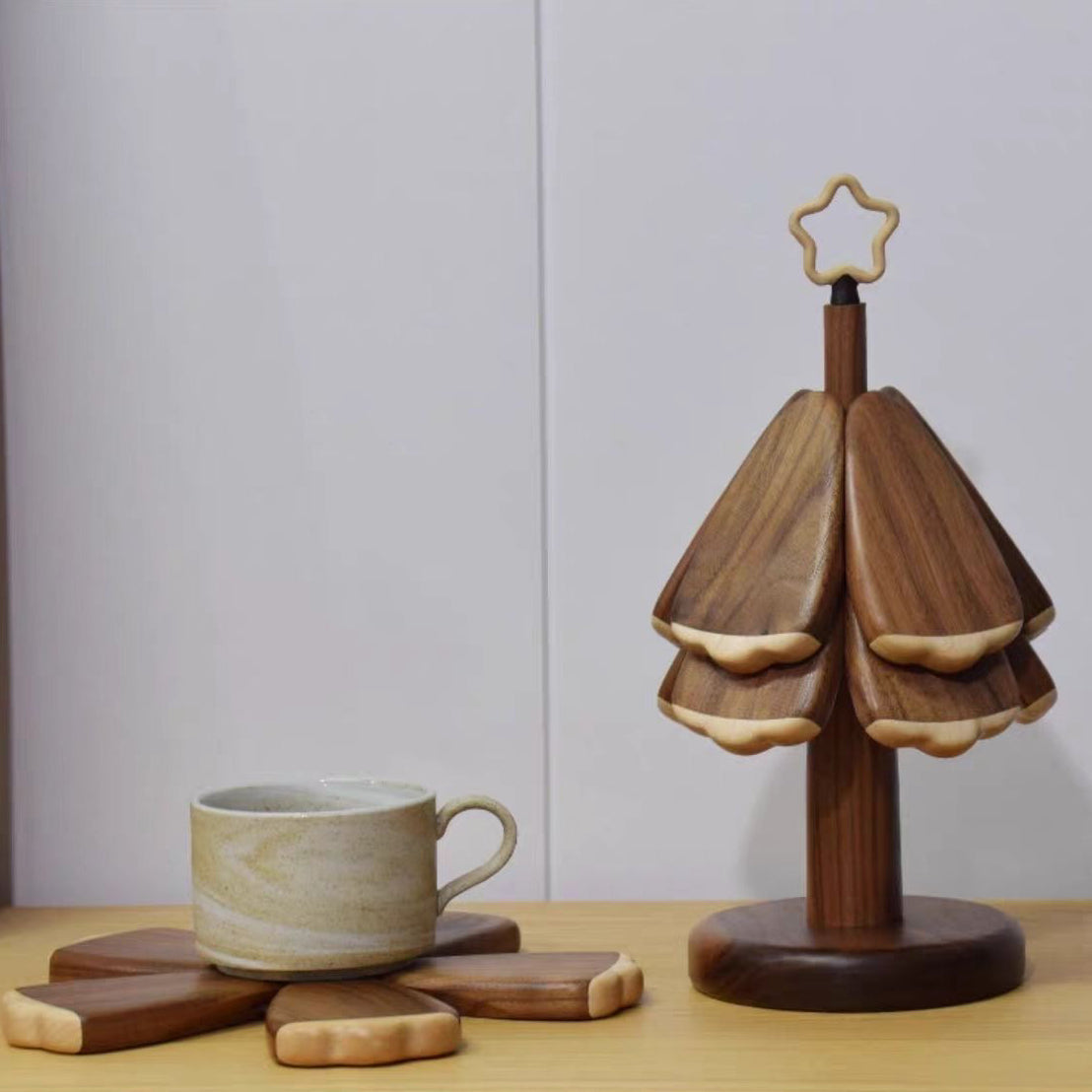 Christmas Tree Walnut Coaster & Trivet
