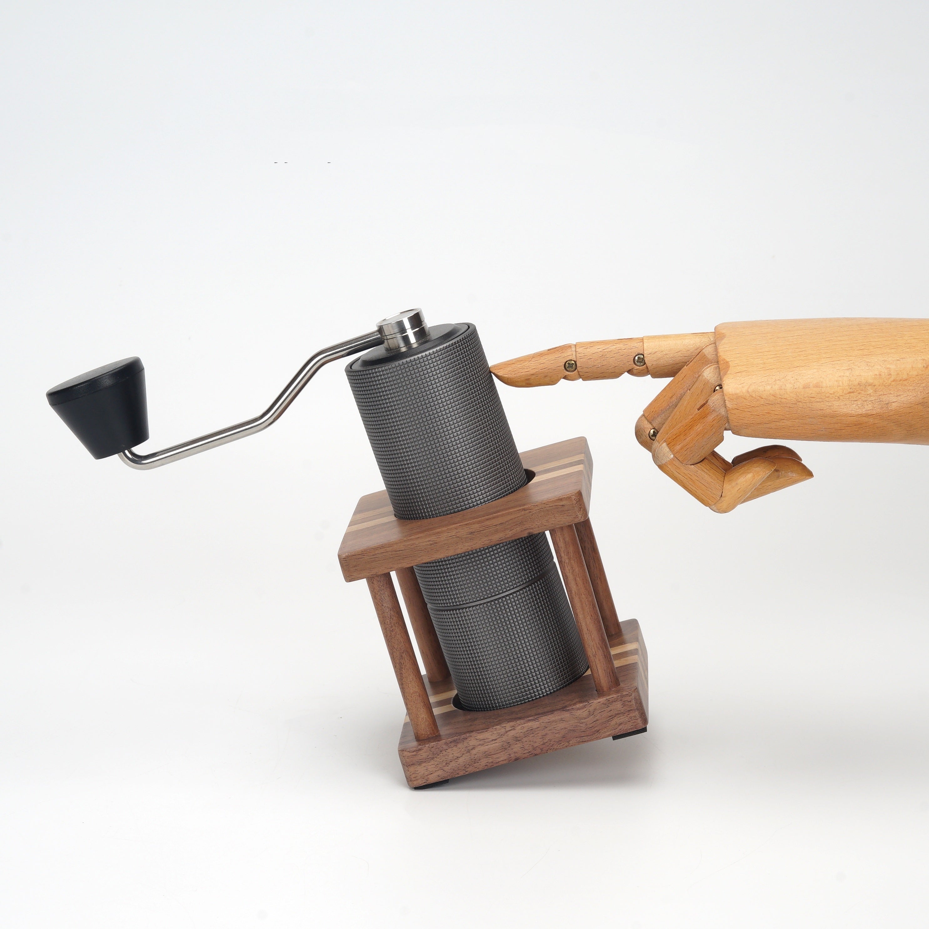 Holdtight Walnut Wood Coffee Grinder Stand