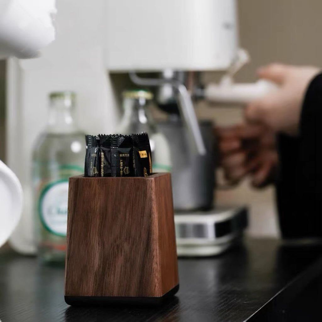 BrewTidy Walnut Coffee Stick Storage Box