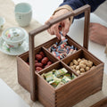 Modu Black Walnut Multi-layer Tea Set Storage Box with Handle