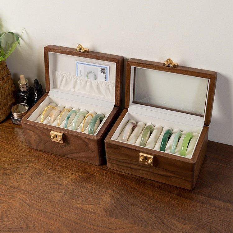 Nova Minimalist Walnut Bangles Jewelry Box