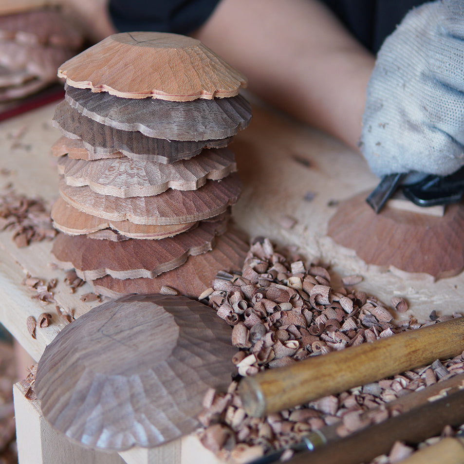 Bloom Handcrafted Floral Wooden Tea Coasters