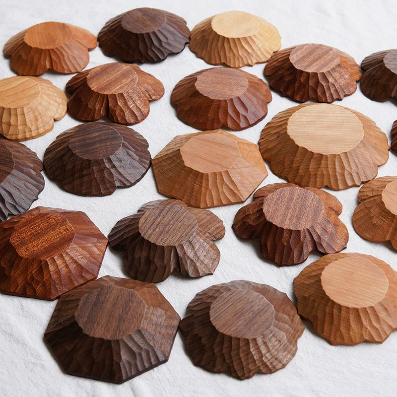 Bloom Handcrafted Floral Wooden Tea Coasters
