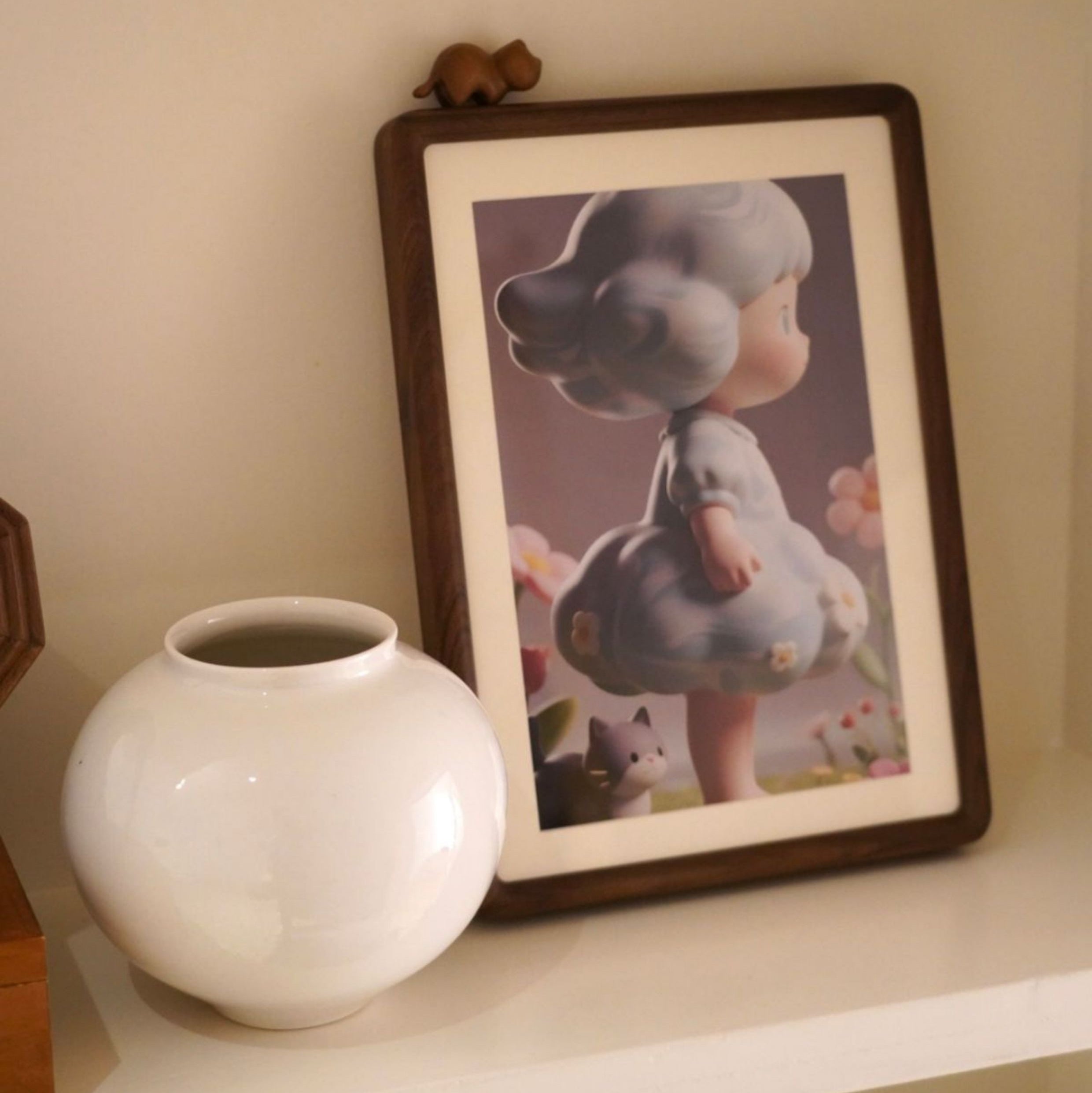 Kitty Walnut Photo Frame
