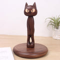 Embarrassed Cat Walnut Standing Tissue Holder