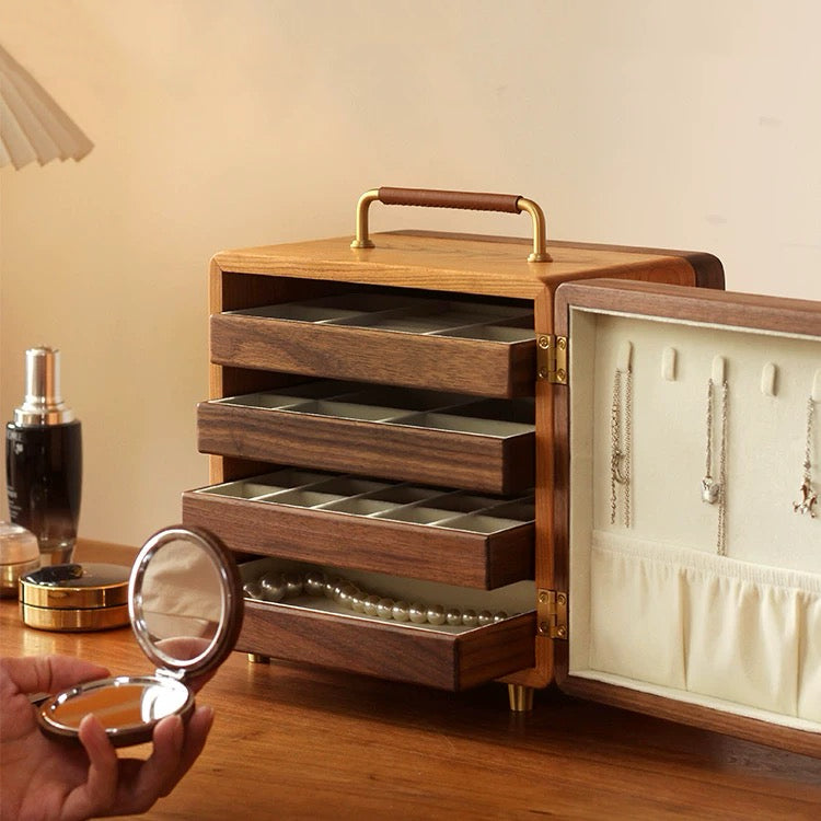 Amélie Solid Wood Jewelry Organizer with Handle