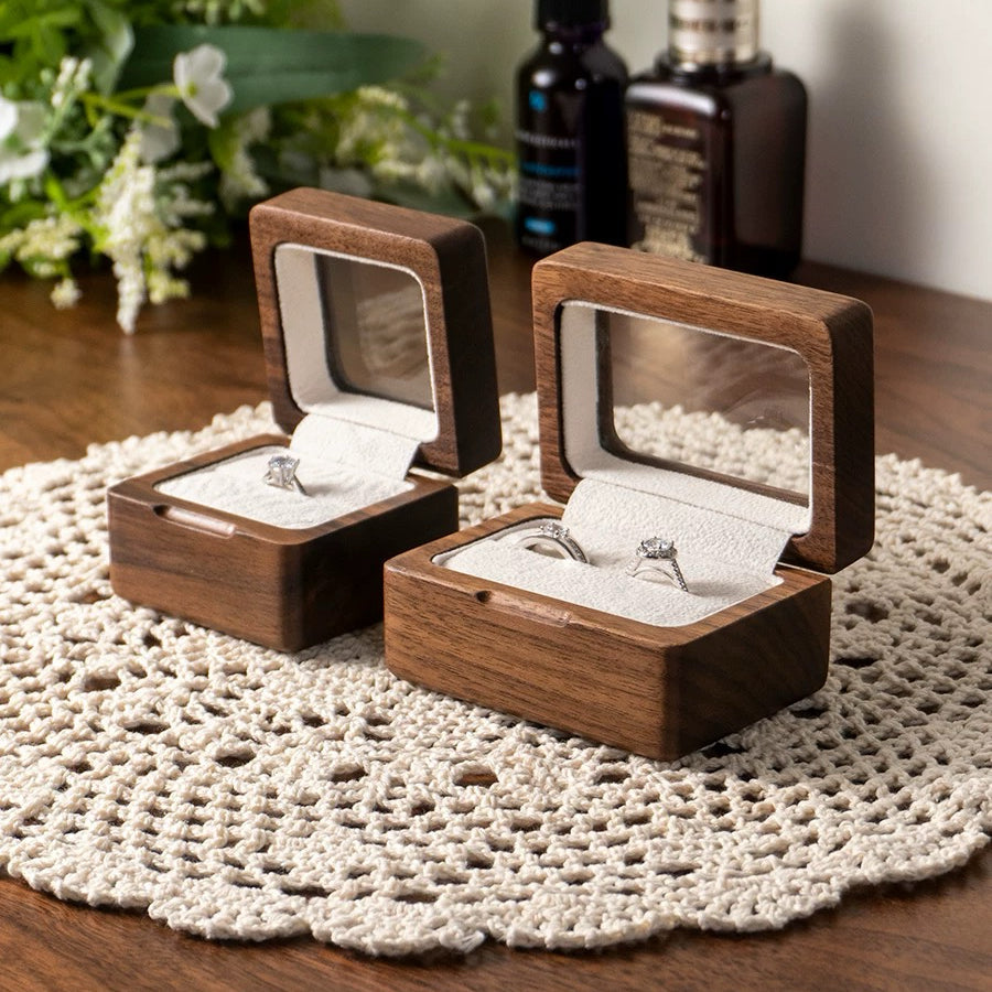 Lumina Natural Solid Wood Ring Box