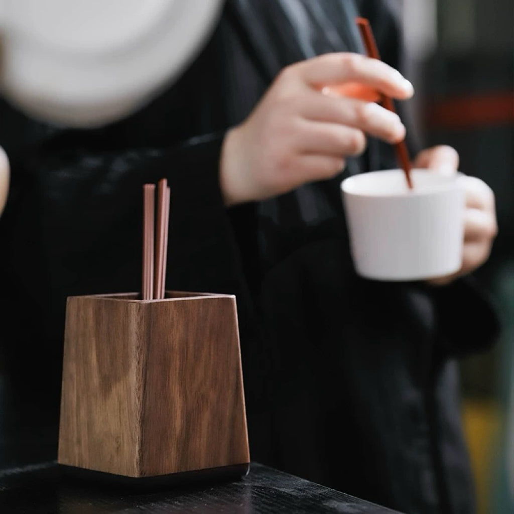 BrewTidy Walnut Coffee Stick Storage Box