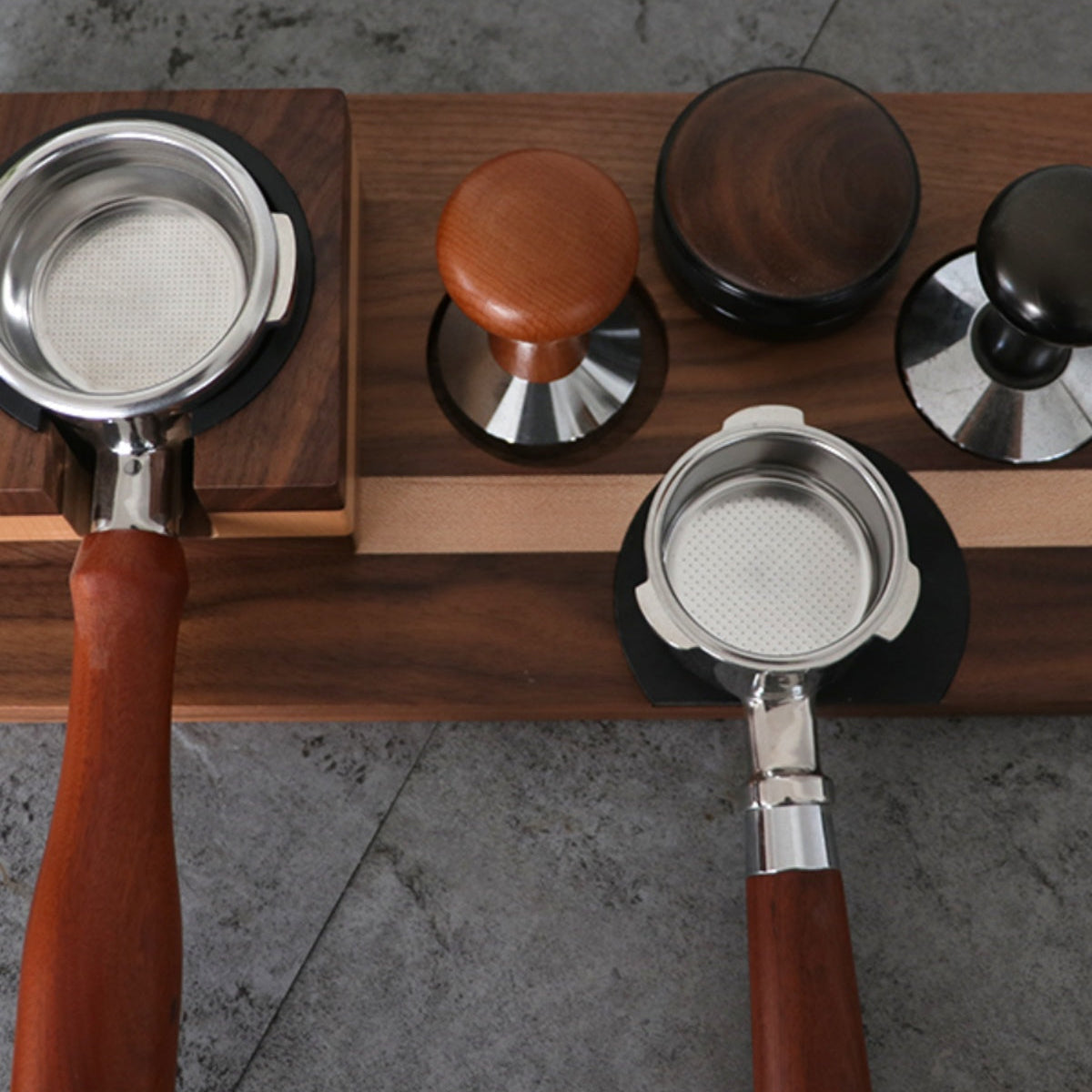 Mora Walnut Espresso Tamping Station