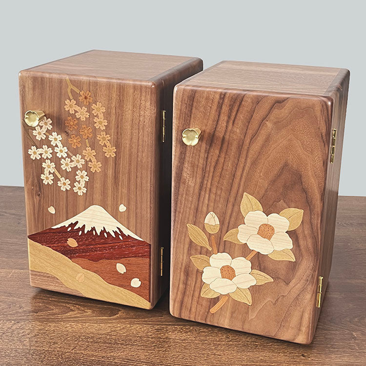 Floral Walnut Multi-Drawer Jewelry Organizer