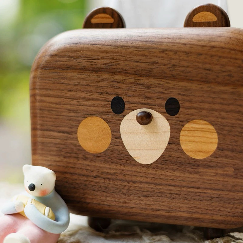 Little Bear Wooden Tissue Box