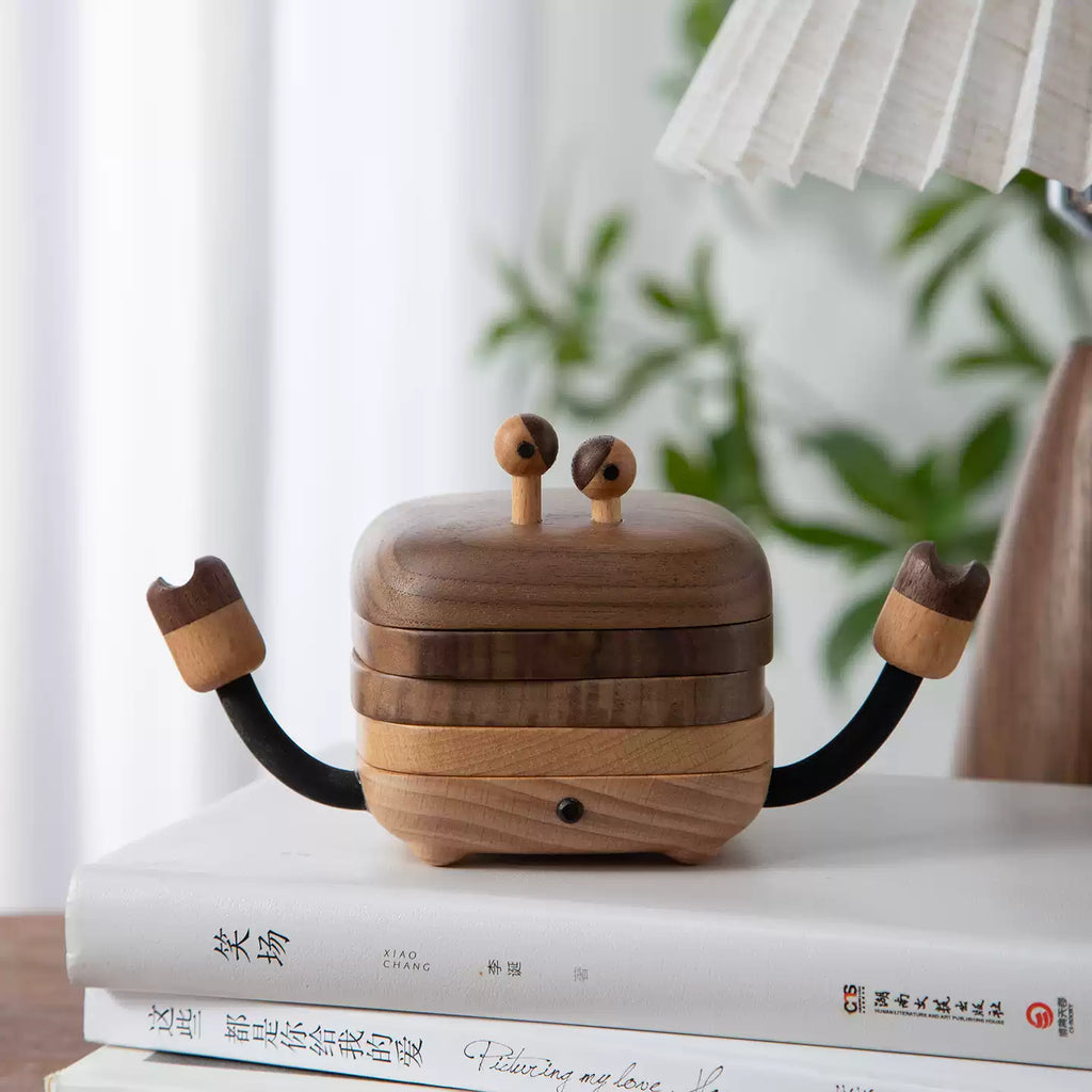 Crab Solid Wood Coaster Set