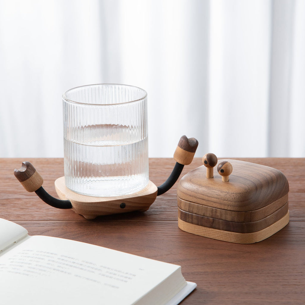 Crab Solid Wood Coaster Set