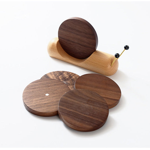Snail Solid Wood Coasters