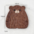 Little Bear/Cat Handcrafted Walnut Coasters
