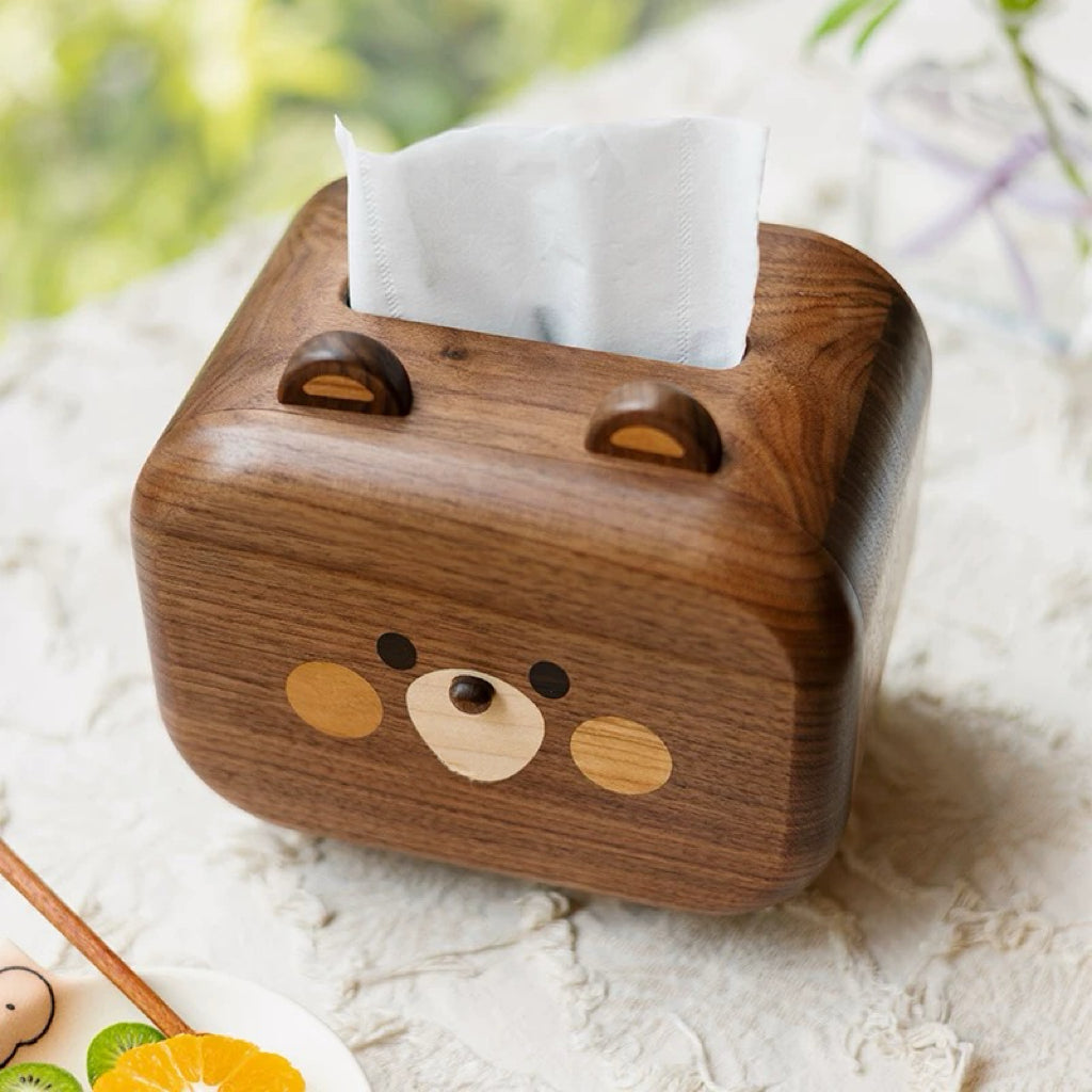 Little Bear Wooden Tissue Box