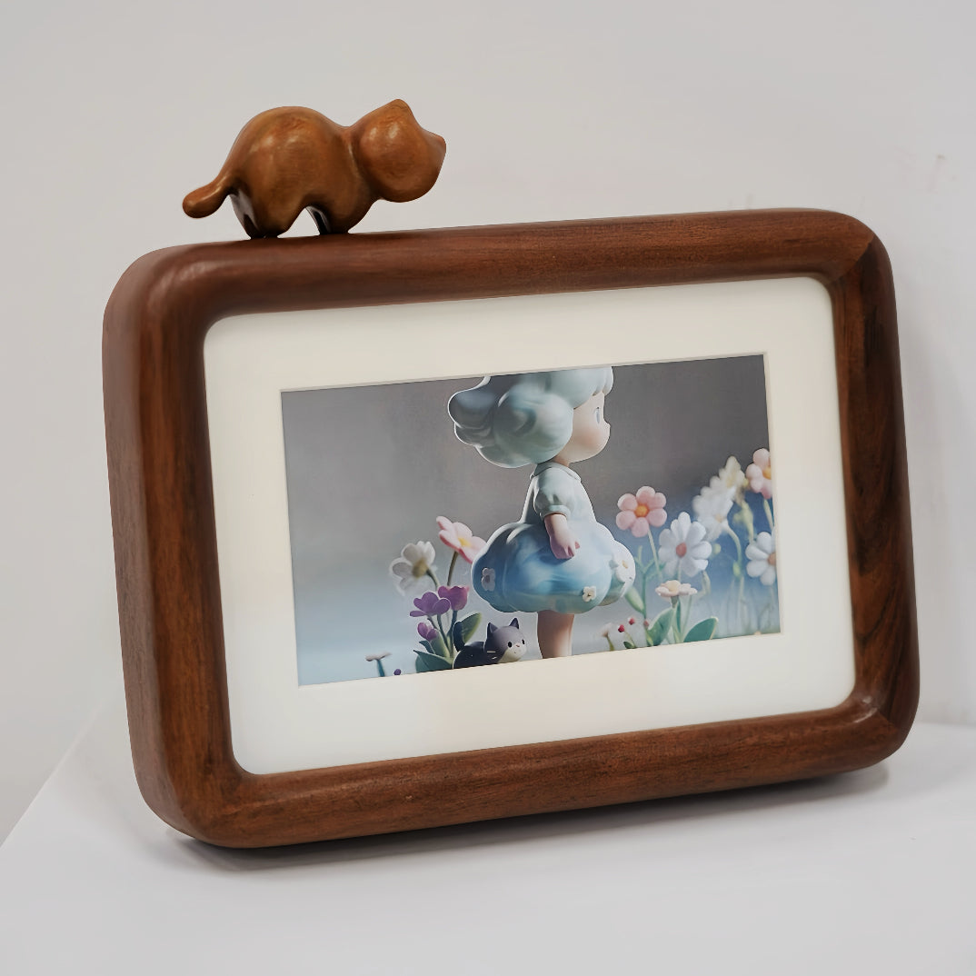Kitty Walnut Photo Frame