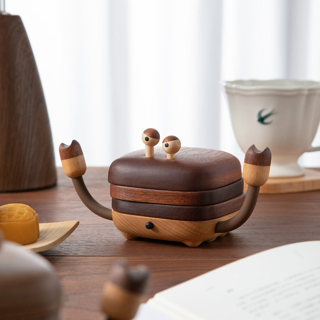 Crab Solid Wood Coaster Set