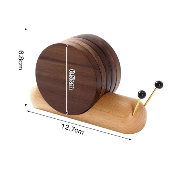 Snail Solid Wood Coasters
