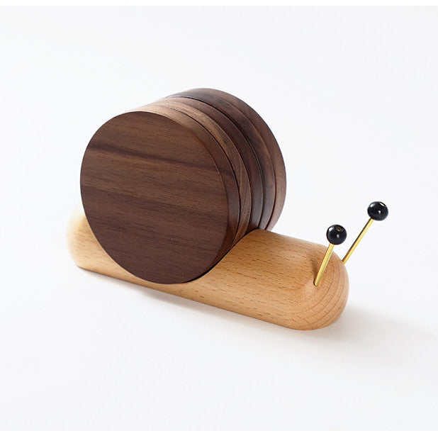 Snail Solid Wood Coasters
