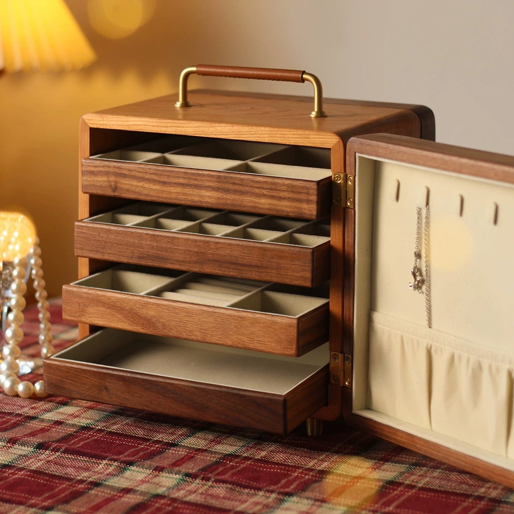 Amélie Solid Wood Jewelry Organizer with Handle