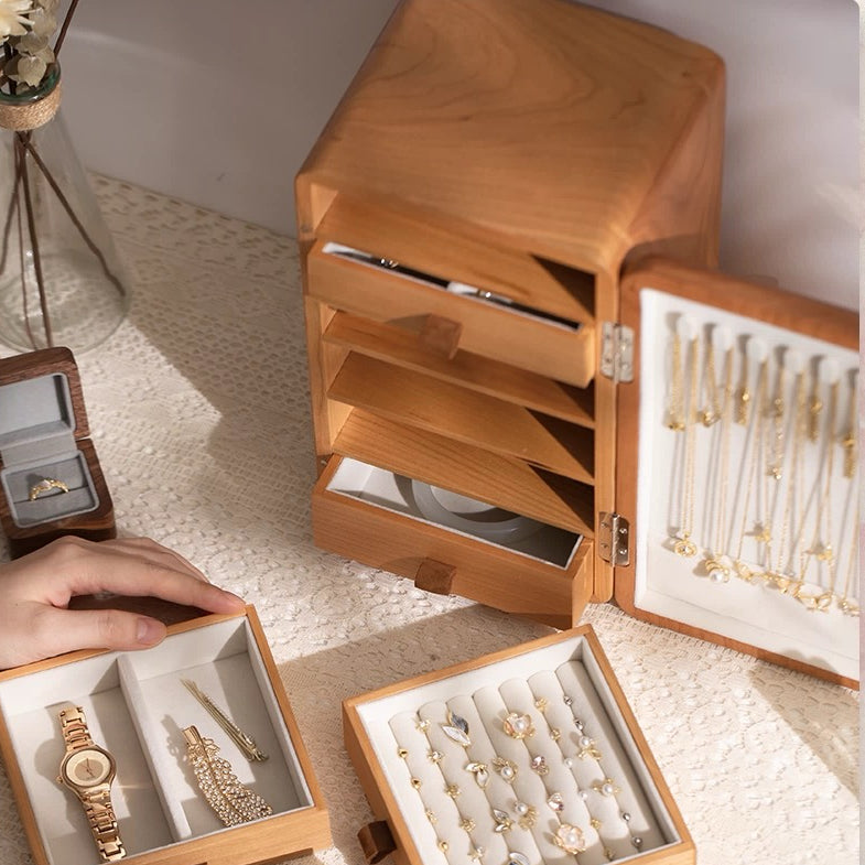 Prestige Walnut Jewelry Organizer Chest