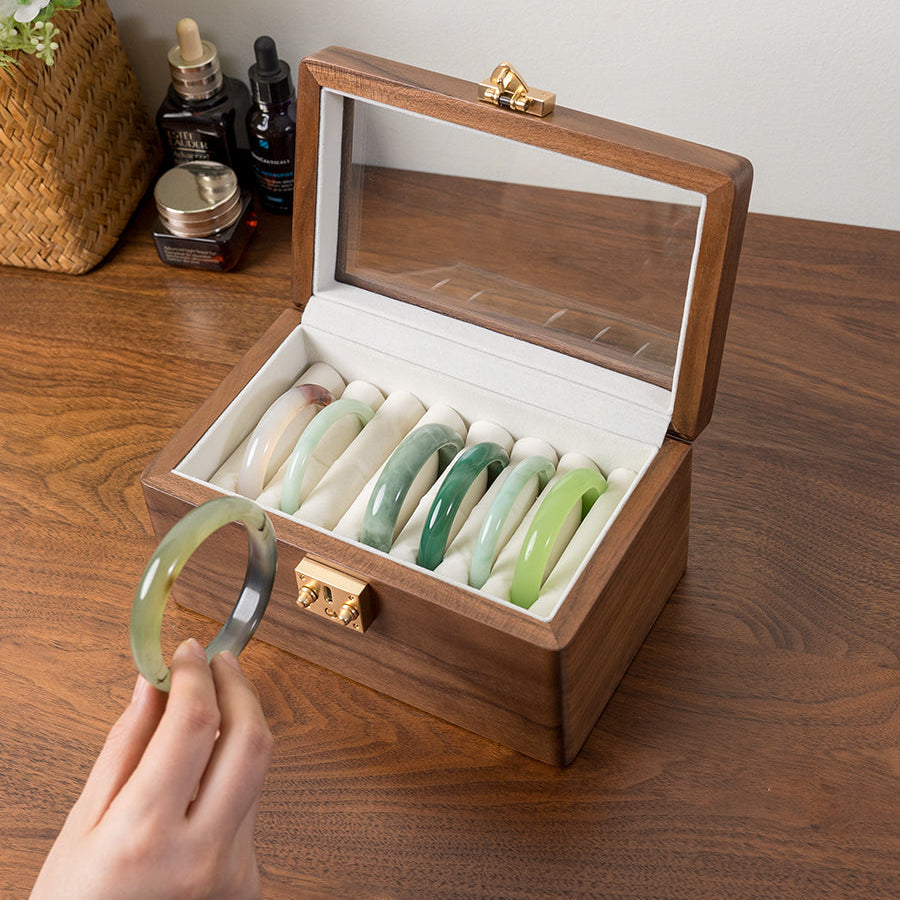 Nova Minimalist Walnut Bangles Jewelry Box