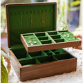 Verdura Solid Walnut Double-Layer Jewelry Box