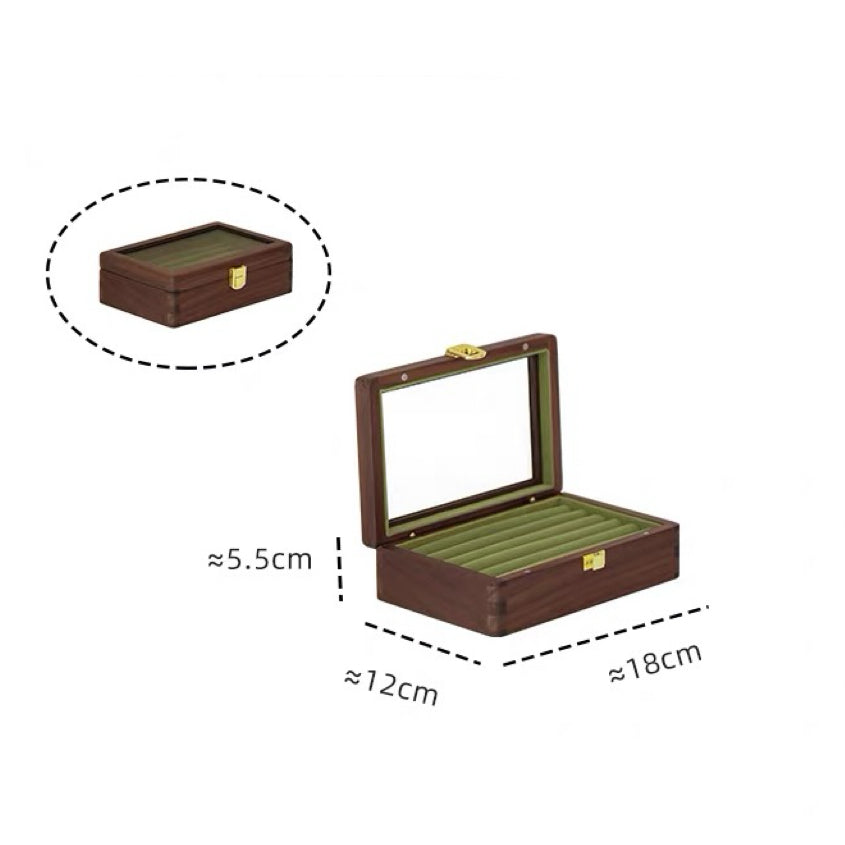 Nora Walnut Jewelry Box For Rings & Earrings