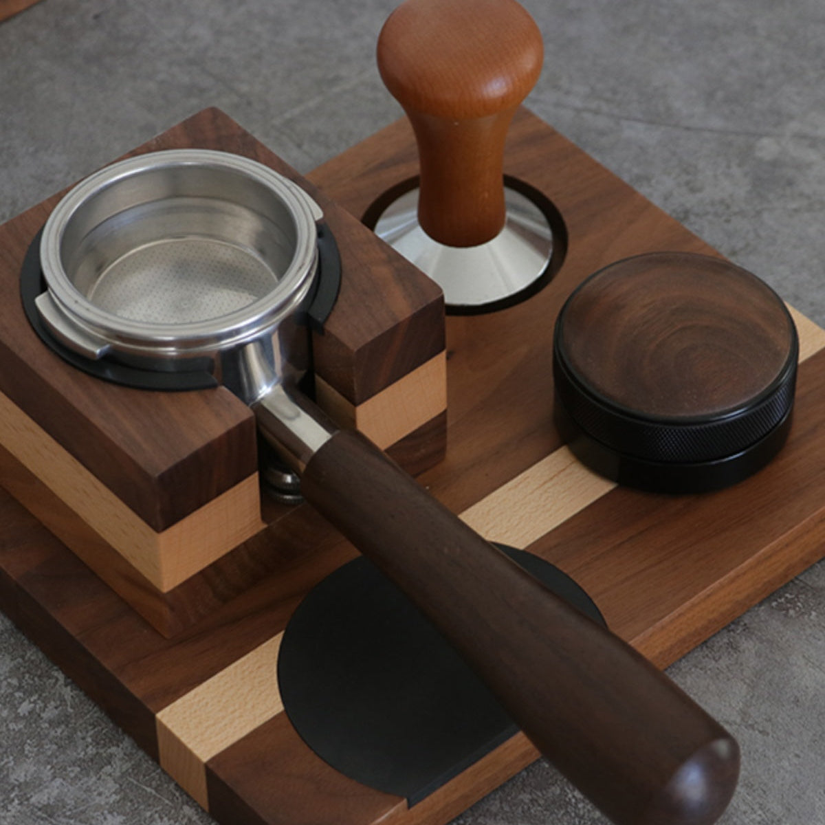 Mora Walnut Espresso Tamping Station