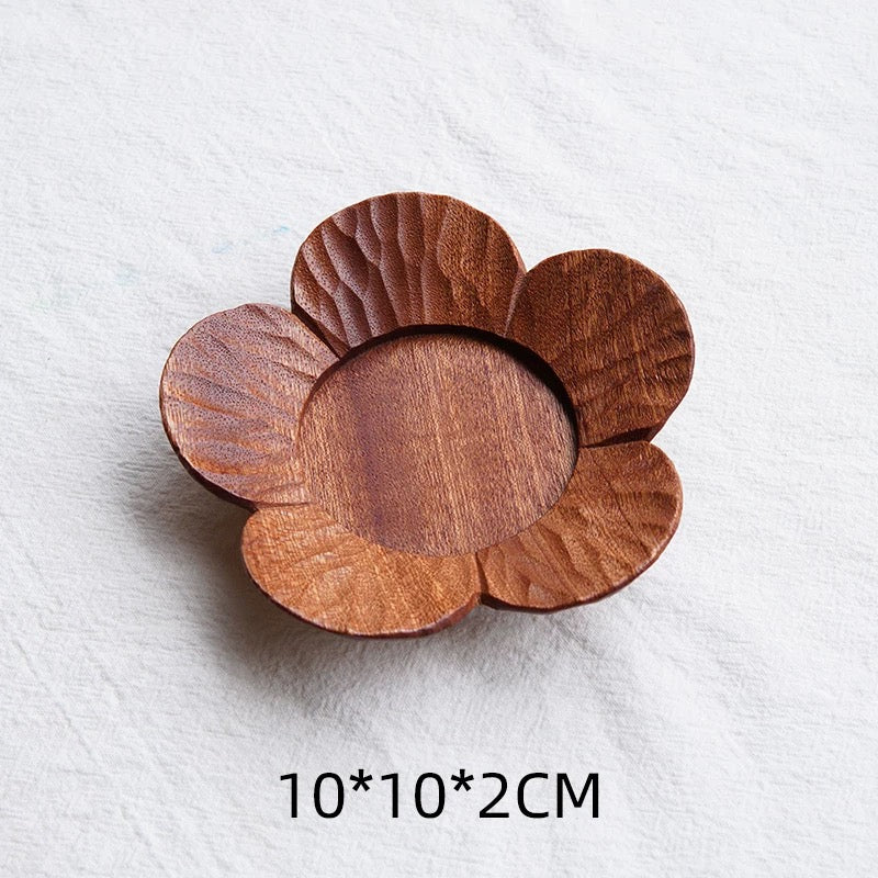 Bloom Handcrafted Floral Wooden Tea Coasters