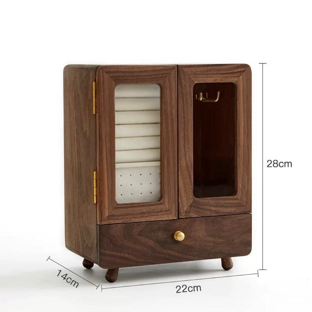 Floren Solid Wood Mini Cabinet Jewelry Box