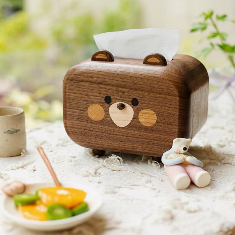 Little Bear Wooden Tissue Box