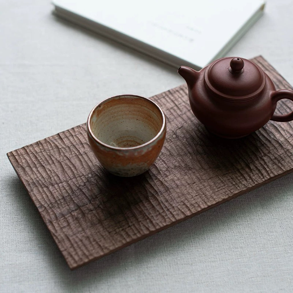 TLine Handcrafted Textured Walnut Tea Tray