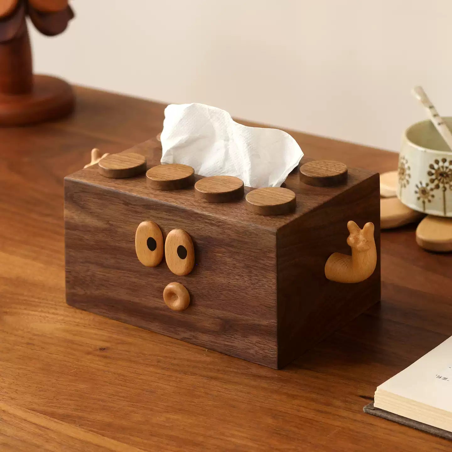 Pouty Walnut Tissue Box