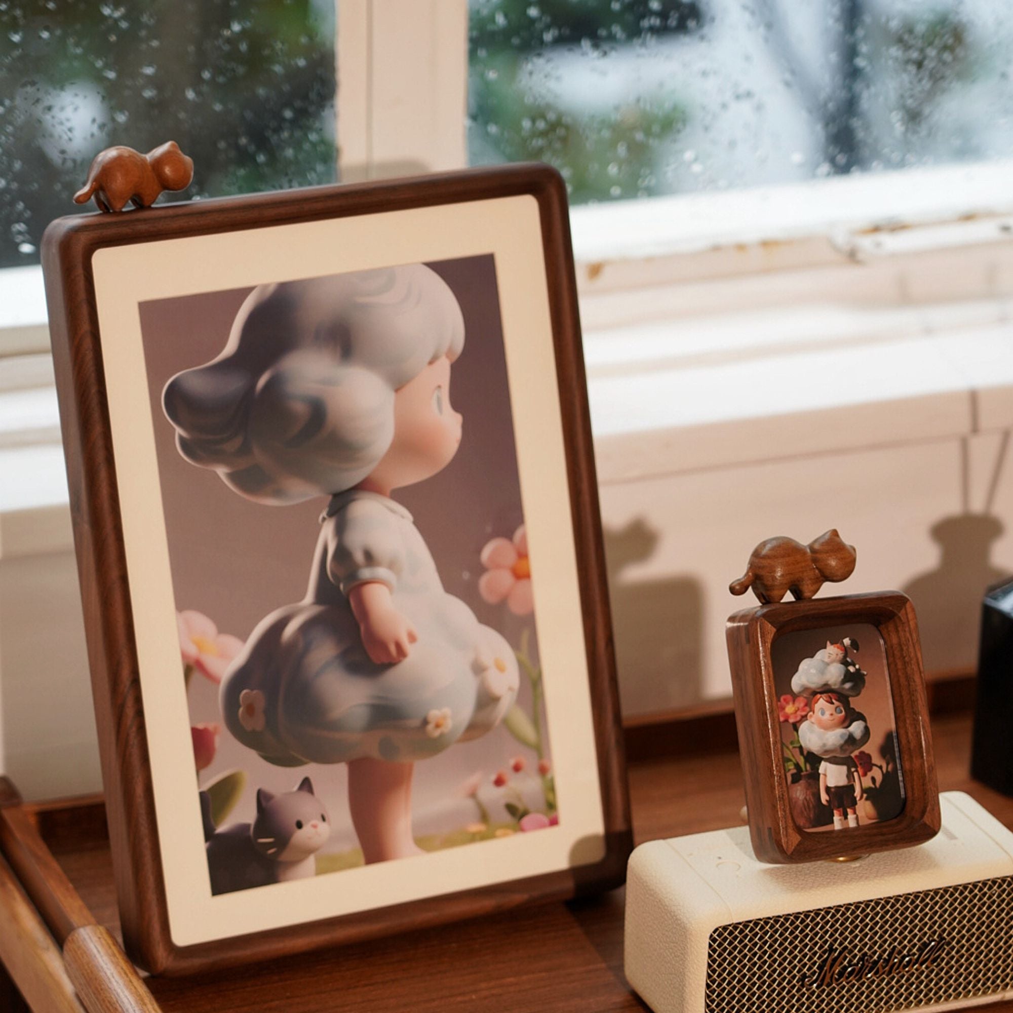 Kitty Walnut Photo Frame