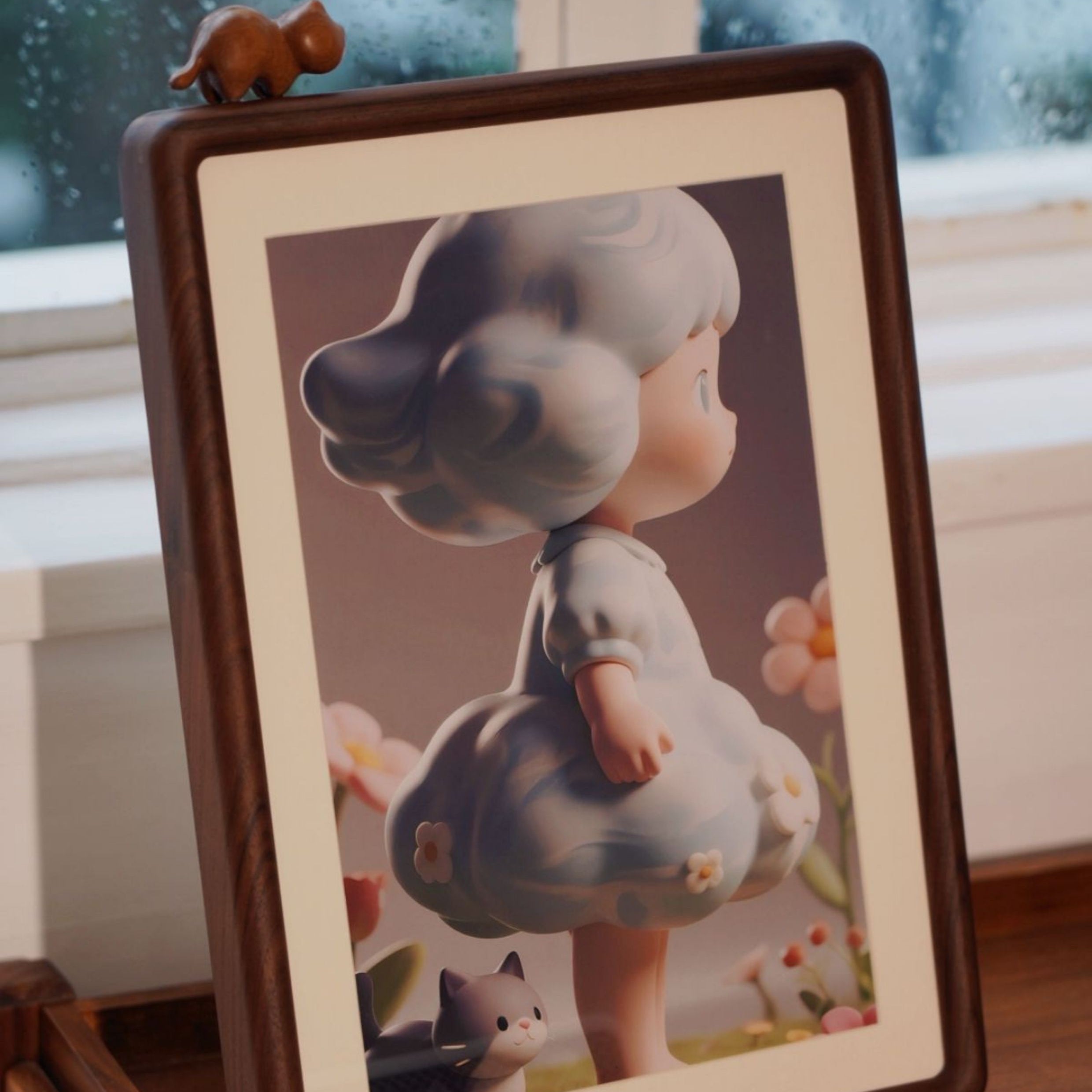Kitty Walnut Photo Frame